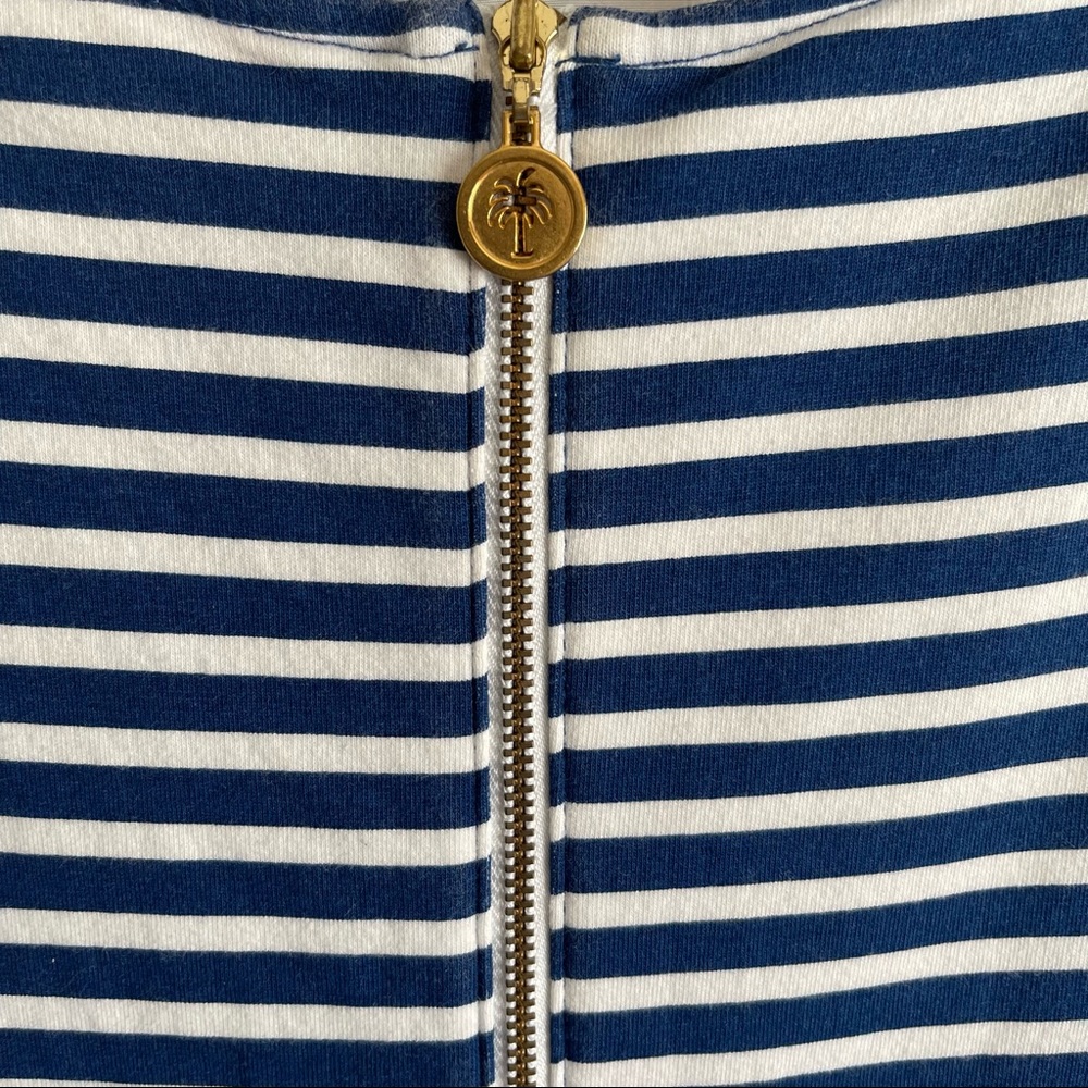 Lilly Pulitzer Irina Guava Melon Exotic Garden Stripe French Terry Shift Dress - Picture 8 of 8